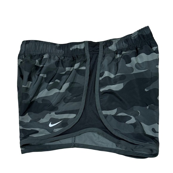 Nike Dri-FIT Tempo Running Shorts Women's Medium Camo Lined Athletic Black Gray - Picture 4 of 13